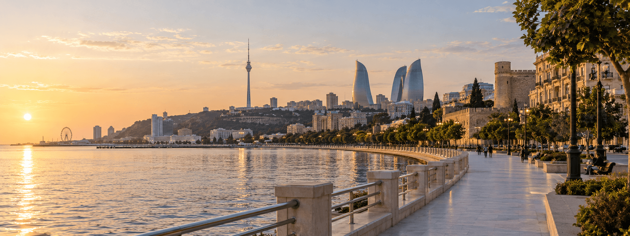 Baku waterfront and modern residential architecture